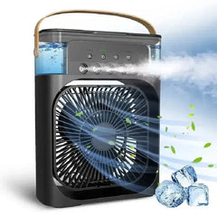 Brand: HAYBERG 
1.0 out of 5 stars
(1)
Portable Air Conditioner Fan, 3 In 1 Ice Mist Mini Evaporative Portable Air Cooler with LEDnightlight, Timer, 3 Wind Speeds and 3 Spray Modes for for Home Office Bedroom Table and Desktop (Black)